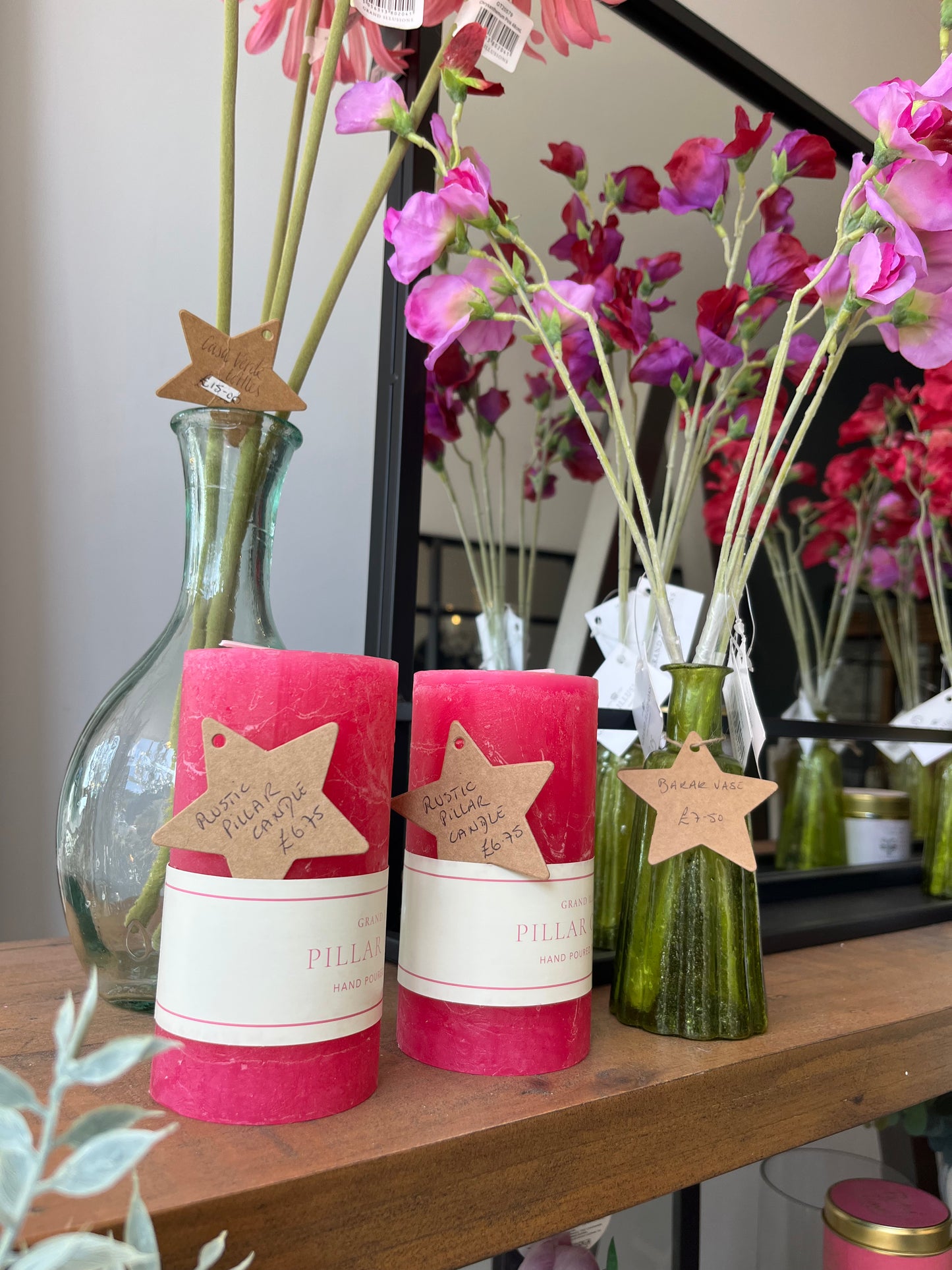 Grand Illusions: Rustic Fuchsia Pillar Candle