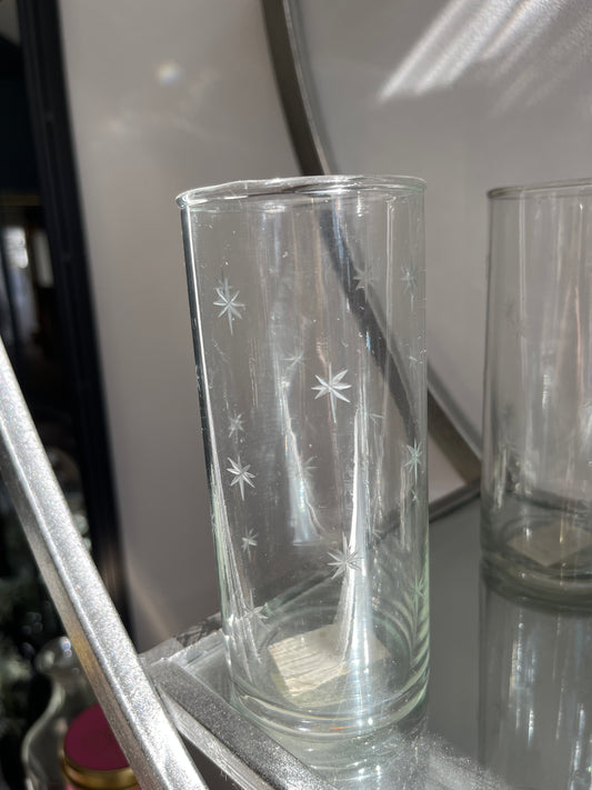 Grand Illusions -Tall Drinking Glass Etched Stars