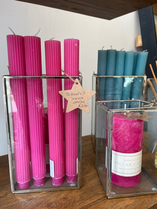 Grand Illusions: Rustic Fuchsia Pillar Candle