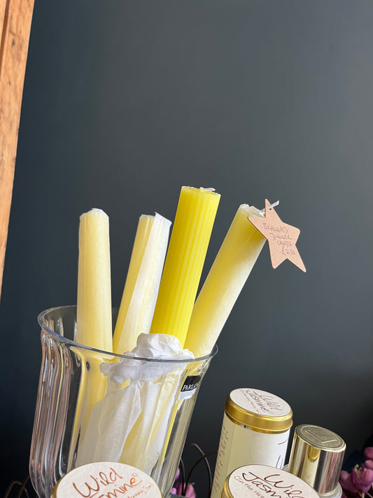 Grand Illusions: Lemon Scalloped Dinner Candle