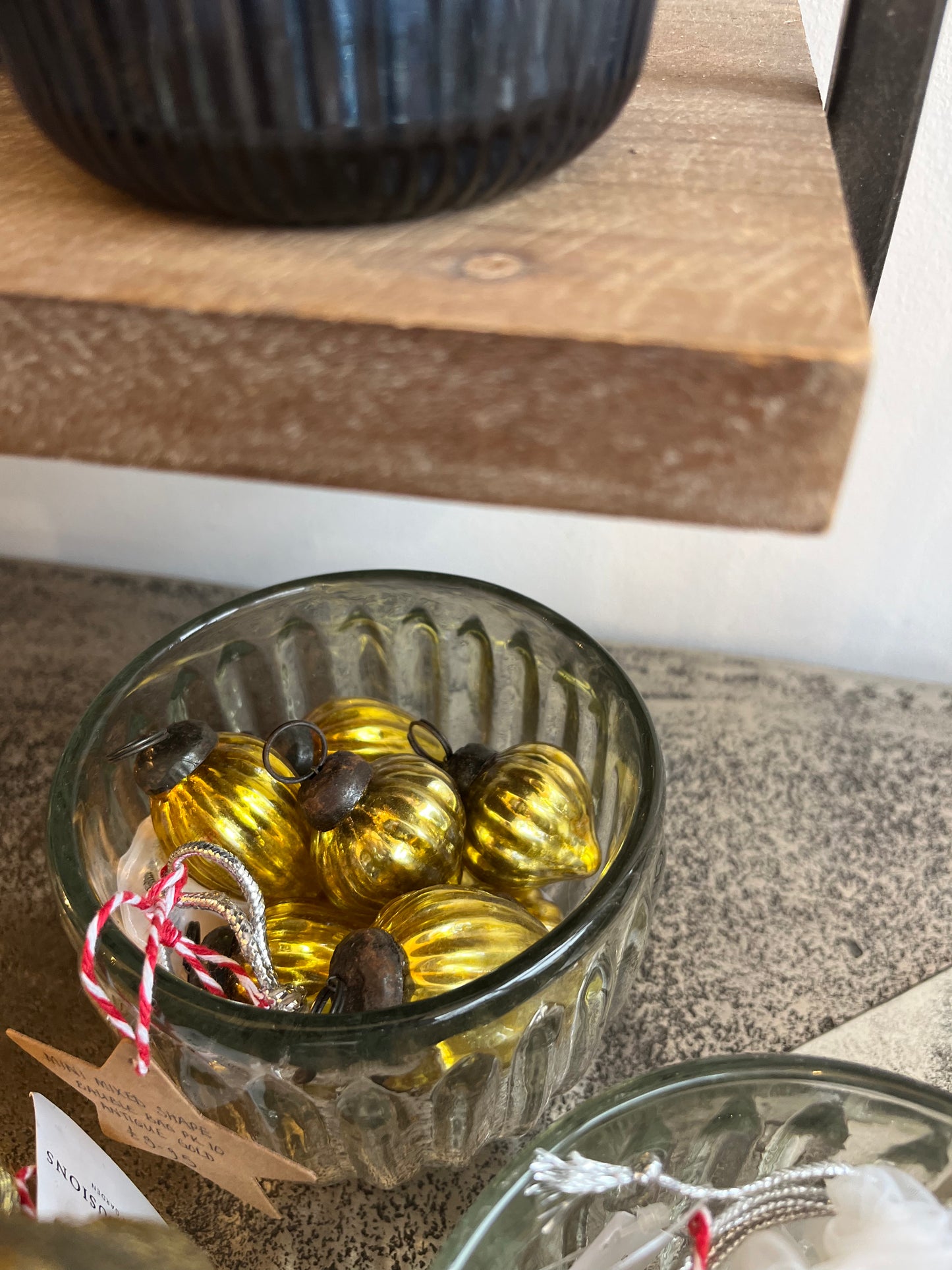 Grand Illusions - Mini Mixed Shape Baubles Bag of 10 Antique Gold