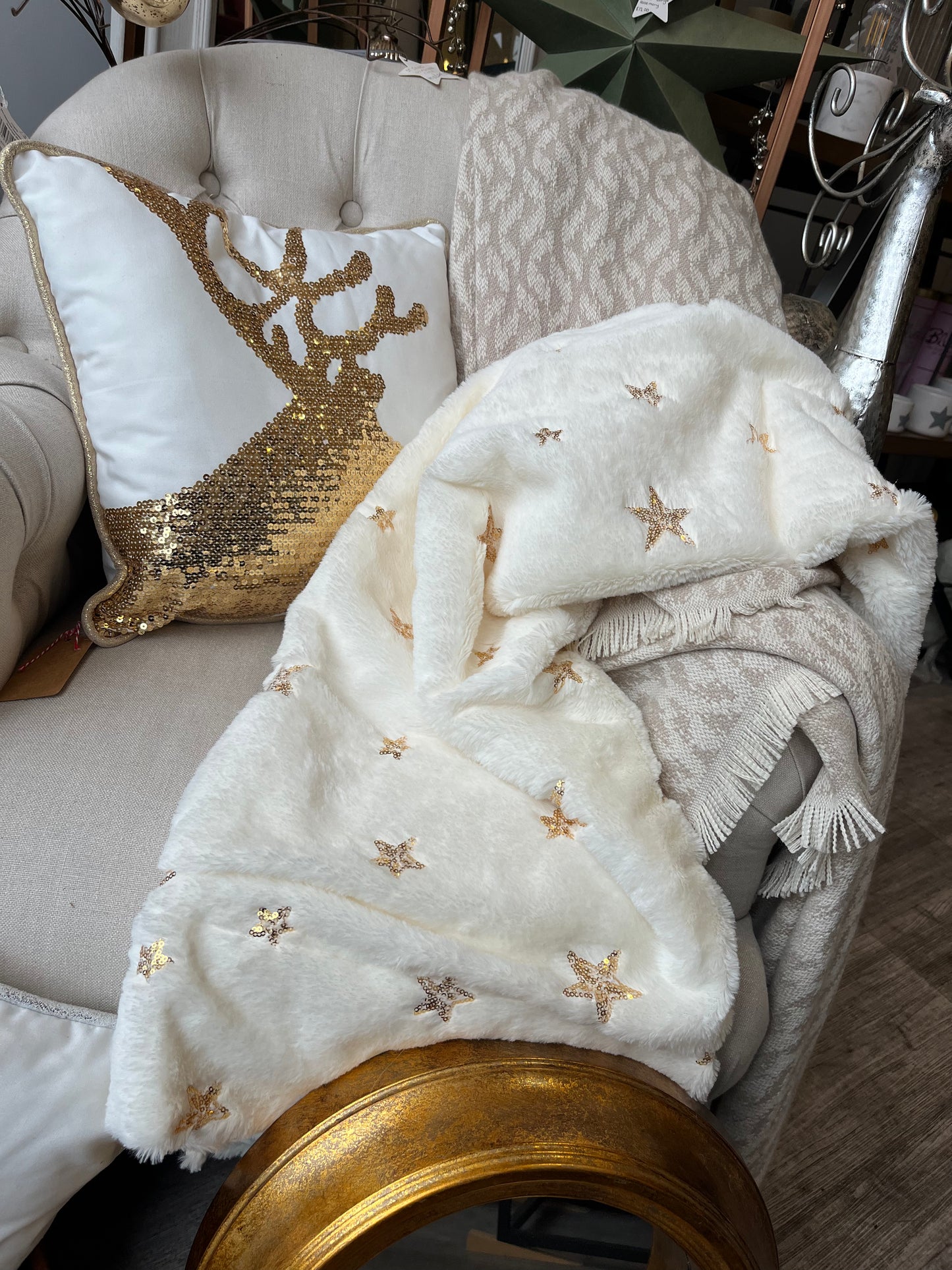 White Faux Fur Throw